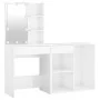 Dressing table with LED and glossy white plywood cabinet by vidaXL, Bedroom Dressers - Ref: Foro24-3082023, Price: 150,08 €, ...