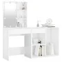 Dressing table with LED and glossy white plywood cabinet by vidaXL, Bedroom Dressers - Ref: Foro24-3082023, Price: 150,08 €, ...