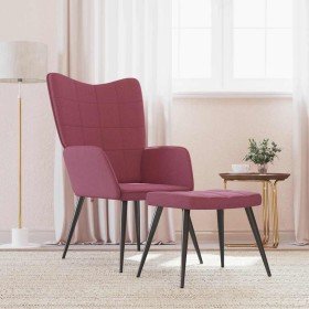 Sillón de relax con reposapiés tela rojo tinto en Sillones | Comprar online en Foru.es