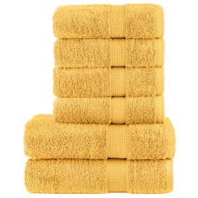 Juego de toallas premium SOLUND 6 unidades dorado 600 gsm de , Toallas - Ref: Foro24-137559, Precio: 49,66 €, Descuento: %