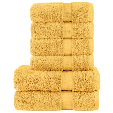 Juego de toallas premium SOLUND 6 unidades dorado 600 gsm de , Toallas - Ref: Foro24-137559, Precio: 49,66 €, Descuento: %