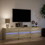 Mueble de TV LED madera de ingeniería roble Sonoma 180x34x50 cm de , Muebles TV - Ref: Foro24-3307928, Precio: 163,56 €, Desc...