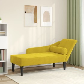 Sofá diván con cojines terciopelo amarillo de , Divanes - Ref: Foro24-4007594, Precio: 157,61 €, Descuento: -5%%