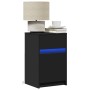 Mesita de noche con luces LED madera de ingeniería negra de , Mesitas de noche - Ref: Foro24-852000, Precio: 66,15 €, Descuen...