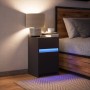 Mesita de noche con luces LED madera de ingeniería negra de , Mesitas de noche - Ref: Foro24-852000, Precio: 66,15 €, Descuen...