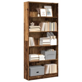 Estantería madera de ingeniería color envejecido 80x24x176 cm de , Librerías y estanterías - Ref: Foro24-857860, Precio: 79,2...