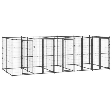Perrera de exterior de acero 12,1 m² de vidaXL, Casetas y cercados para perros - Ref: Foro24-3082263, Precio: 776,14 €, Descu...