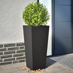 Jardineras 2 uds de acero negro 35x35x75 cm de , Maceteros y jardineras - Ref: Foro24-851081, Precio: 100,41 €, Descuento: %
