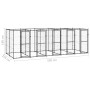 Perrera de exterior de acero 12,1 m² de vidaXL, Casetas y cercados para perros - Ref: Foro24-3082263, Precio: 776,14 €, Descu...