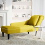Tumbona con almohada y reposabrazo derecho terciopelo amarillo | Foro24.es | Tu tienda online para hogar, jardín y más Foro24.es