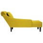 Tumbona con almohada y reposabrazo derecho terciopelo amarillo | Foro24.es | Tu tienda online para hogar, jardín y más Foro24.es