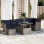 Set sofás jardín y cojines 7 pzas ratán sintético acacia gris de , Conjuntos de jardín - Ref: Foro24-3326202, Precio: 629,91 ...