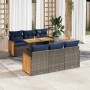 Set sofás jardín y cojines 7 pzas ratán sintético acacia gris | Foro24.es | Tu tienda online para hogar, jardín y más Foro24.es