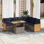 Set sofás jardín y cojines 7 pzas ratán sintético acacia gris | Foro24.es | Tu tienda online para hogar, jardín y más Foro24.es