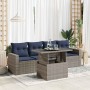 Set sofás jardín y cojines 5 pzas ratán sintético acacia gris de , Conjuntos de jardín - Ref: Foro24-3326242, Precio: 399,75 ...