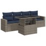 Set sofás jardín y cojines 5 pzas ratán sintético acacia gris de , Conjuntos de jardín - Ref: Foro24-3326242, Precio: 399,75 ...