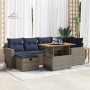 Set sofás jardín y cojines 7 pzas ratán sintético acacia negro de , Conjuntos de jardín - Ref: Foro24-3328006, Precio: 537,42...