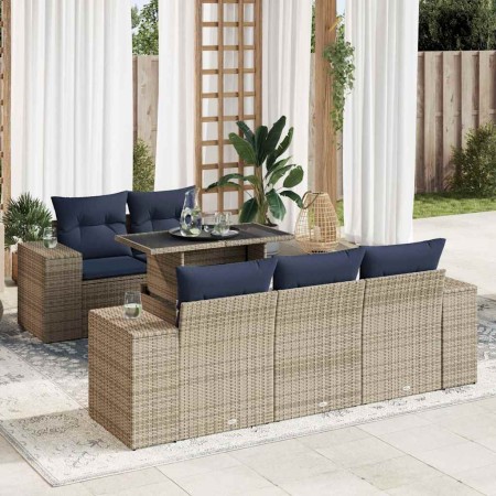 Set sofás jardín y cojines 6 pzas ratán sintético acacia gris | Foro24.es | Tu tienda online para hogar, jardín y más Foro24.es