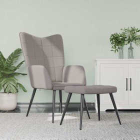 Sillón de relax con reposapiés de tela gris taupe en Sillones | Comprar online en Foru.es
