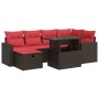 Set sofás jardín y cojines 7 pzas ratán sintético acacia negro | Foro24.es | Tu tienda online para hogar, jardín y más Foro24.es