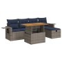 Set sofás jardín y cojines 6 pzas ratán sintético acacia gris de , Conjuntos de jardín - Ref: Foro24-3328027, Precio: 450,54 ...