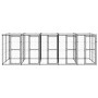 Perrera de exterior de acero con techo 12,1 m² de vidaXL, Casetas y cercados para perros - Ref: Foro24-3082252, Precio: 960,5...