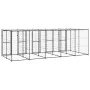 Perrera de exterior de acero con techo 12,1 m² de vidaXL, Casetas y cercados para perros - Ref: Foro24-3082252, Precio: 945,4...