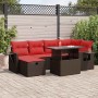 Set sofás jardín y cojines 7 pzas ratán sintético acacia negro | Foro24.es | Tu tienda online para hogar, jardín y más Foro24.es