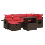 Set sofás jardín y cojines 7 pzas ratán sintético acacia negro | Foro24.es | Tu tienda online para hogar, jardín y más Foro24.es