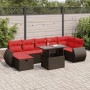 Set sofás jardín y cojines 8 pzas ratán sintético acacia negro | Foro24.es | Tu tienda online para hogar, jardín y más Foro24.es