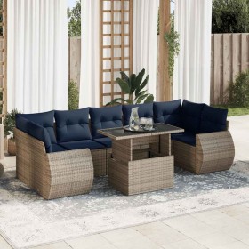 Comprar Set sofás jardín y cojines 8 pzas ratán
