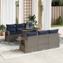 Set sofás jardín y cojines 7 pzas ratán sintético acacia negro de , Conjuntos de jardín - Ref: Foro24-3326422, Precio: 587,39...