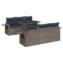 Set sofás jardín y cojines 7 pzas ratán sintético acacia negro de , Conjuntos de jardín - Ref: Foro24-3326422, Precio: 587,39...