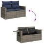 Set sofás jardín y cojines 7 pzas ratán sintético acacia negro de , Conjuntos de jardín - Ref: Foro24-3326422, Precio: 587,39...