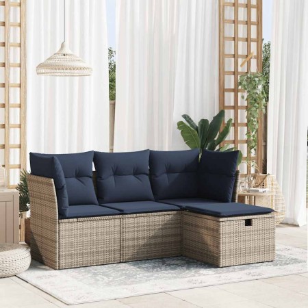 Set de sofás de jardín 4 pzas y cojines ratán sintético gris | Foro24.es | Tu tienda online para hogar, jardín y más Foro24.es