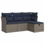 Set de sofás de jardín 4 pzas y cojines ratán sintético gris | Foro24.es | Tu tienda online para hogar, jardín y más Foro24.es