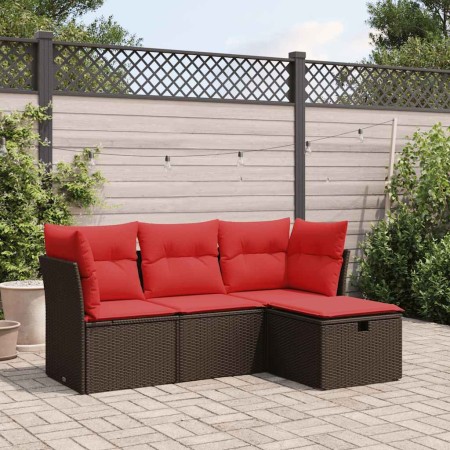 Set de sofás de jardín 4 pzas y cojines ratán sintético marrón | Foro24.es | Tu tienda online para hogar, jardín y más Foro24.es