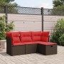 Set de sofás de jardín 4 pzas y cojines ratán sintético marrón | Foro24.es | Tu tienda online para hogar, jardín y más Foro24.es