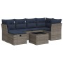 Set de sofás de jardín 7 pzas con cojines ratán sintético gris de , Conjuntos de jardín - Ref: Foro24-3325297, Precio: 515,24...