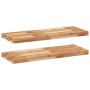 Estante flotante 2 uds madera acacia acabado aceite 80x30x4 cm en Estanterías | Comprar online en Foru.es