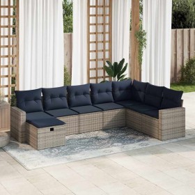 Set de sofás de jardín y cojines 8 piezas ratán sintético gris de , Conjuntos de jardín - Ref: Foro24-3325437, Precio: 587,20...