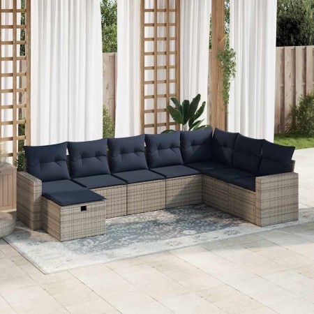 Set de sofás de jardín y cojines 8 piezas ratán sintético gris de , Conjuntos de jardín - Ref: Foro24-3325437, Precio: 587,20...