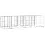 Perrera de exterior de acero galvanizado 14,52 m² de vidaXL, Casetas y cercados para perros - Ref: Foro24-3082286, Precio: 91...