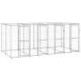 Perrera de exterior de acero galvanizado 9,68 m² de vidaXL, Casetas y cercados para perros - Ref: Foro24-3082284, Precio: 623...