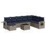 Set de sofás de jardín con cojines 9 pzas ratán sintético gris de , Conjuntos de jardín - Ref: Foro24-3325547, Precio: 649,32...