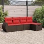 Set comedor de jardín 5 piezas y cojines ratán sintético marrón | Foro24.es | Tu tienda online para hogar, jardín y más Foro24.es