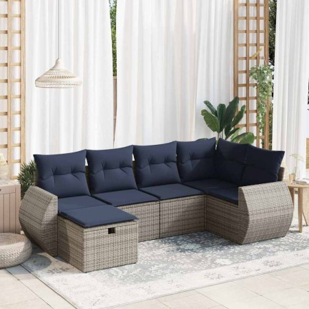 Set de muebles de jardín 6 pzas y cojines ratán sintético gris | Foro24.es | Tu tienda online para hogar, jardín y más Foro24.es