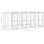 Perrera de exterior de acero galvanizado 9,68 m² de vidaXL, Casetas y cercados para perros - Ref: Foro24-3082284, Precio: 623...