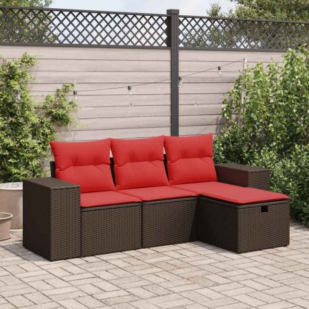Set de sofás de jardín 4 pzas y cojines ratán sintético marrón | Foro24.es | Tu tienda online para hogar, jardín y más Foro24.es