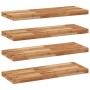 Estantes flotantes 4 uds madera acacia acabado aceite 80x30x4cm en Estanterías | Comprar online en Foru.es